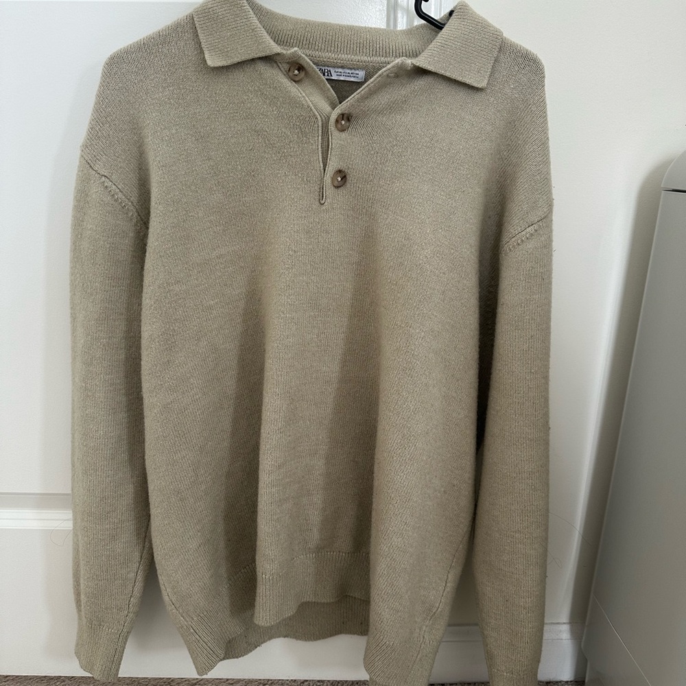 Zara Men's Light Tan Sweater